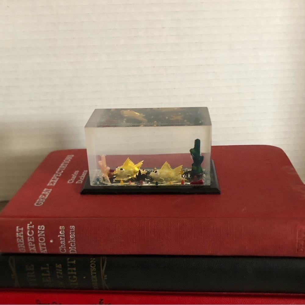 Vtg Reverse Carved Lucite Aquarium